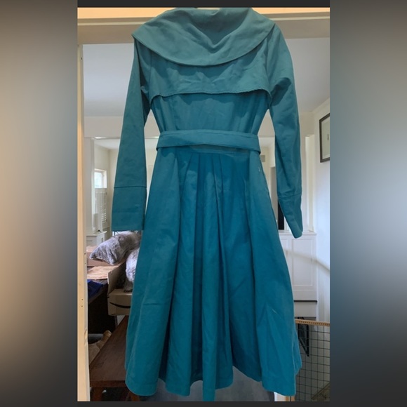 Miss Candyfloss teal trench coat - Picture 3 of 5